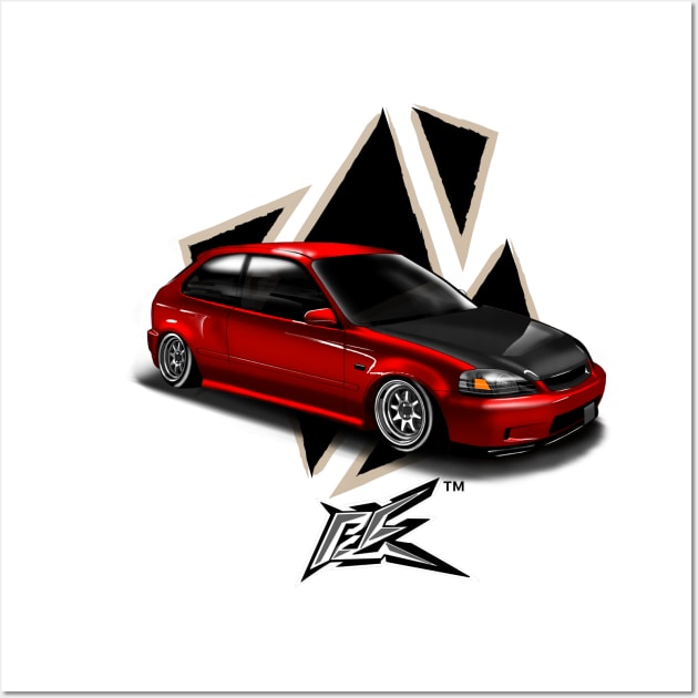 ek9 civic red Wall Art by naquash